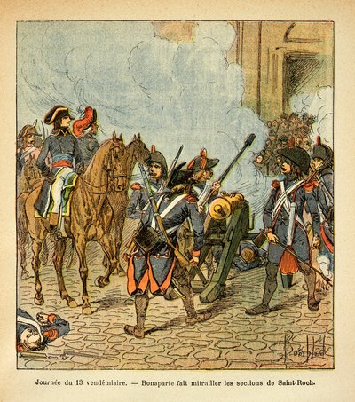 Day of the 13th of Friday, Bonaparte makes the sections of Saint Roch shoot with a cannon by Louis Charles Bombled