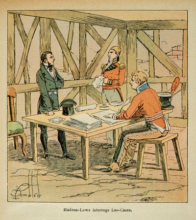 Governor Hudson Lowe questions Las Cases by Louis Charles Bombled