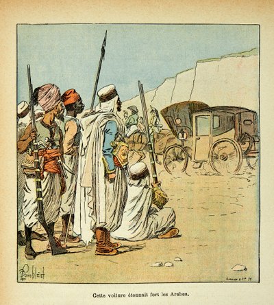 Expedition to Egypt. Egyptians surprised by French crews by Louis Charles Bombled