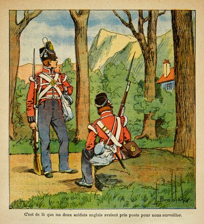 English Soldiers in charge of the surveillance of The Emperor Napoleon in St. Helene by Louis Charles Bombled
