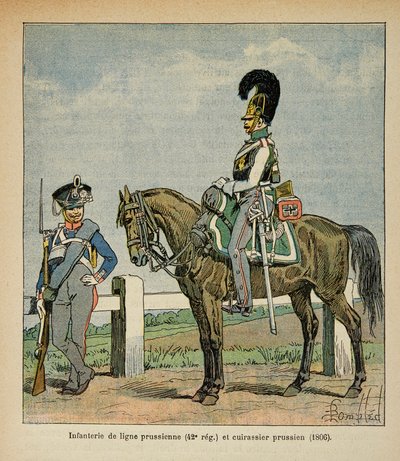 Infantry of the Prussian line and Prussian battleships from the book 