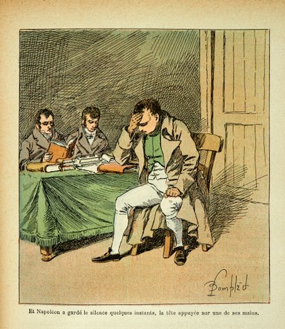 The Emperor Napoleon meditates in the reaction of his memorials by Louis Charles Bombled