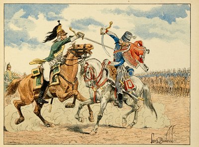 Illustration from the book The Heros of the Siecle, anecdotal recits by Dick de Lonlay and illustrated by Louis Bombled by Louis Charles Bombled