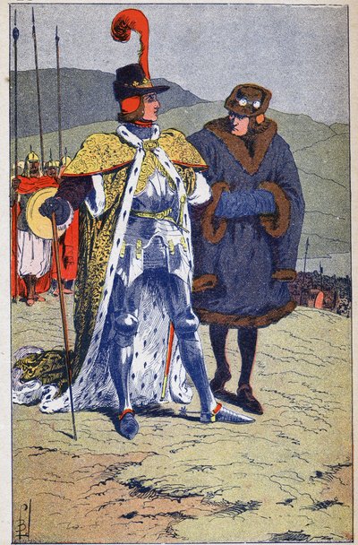 Interview of Louis XI and King Henry IV by Louis Charles Bombled