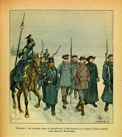The Army of the East: January 1871, Hericourt, M. Lalance, Mayor of Montbeliard, Abbe Chaumet and Vuillier, Led Under Escort by the Prussians by Louis Charles Bombled