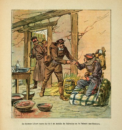 Dr Libert Saves Life to a Motive of Calvados by Wounding Him by Louis Charles Bombled