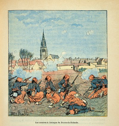 The Zouaves Attacked Beaune La Rolande on 28 November 1870 by Louis Charles Bombled