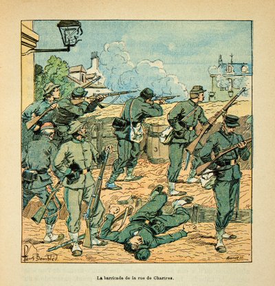 Battle at Chateaudun on 18 October 1870, the Barricade of Rue de Chartres by Louis Charles Bombled