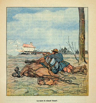 Death of Colonel Girard during the fighting of Neuville aux Bois in November 1870 by Louis Charles Bombled
