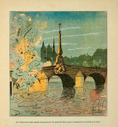 The Army of the Loire: Prussians Blow Up the Bridge of Blois in January 1871 by Louis Charles Bombled