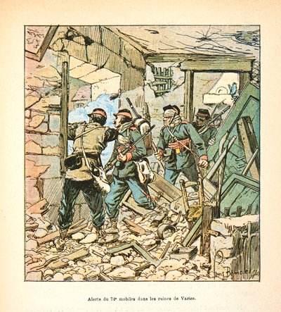 The Army of the Loire: In December 1870 the 74th Mobile in the Ruins of the Village of Varize by Louis Charles Bombled