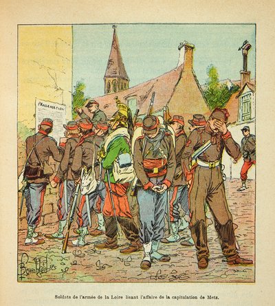 The Army of the Loire: Soldiers of the Army of the Loire Reading the Case of the Surrender of Metz by Louis Charles Bombled