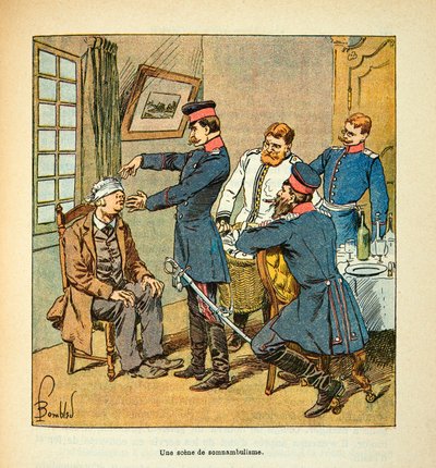 The Army of the Loire by Eugene Sergent, Illustrated by Louis Bombled: A Scene of Somnambulism, Private Collection by Louis Charles Bombled