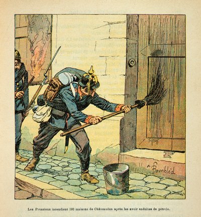 The Prussians Set Fire to 193 Houses After the Capture of Chateaudun by Louis Charles Bombled