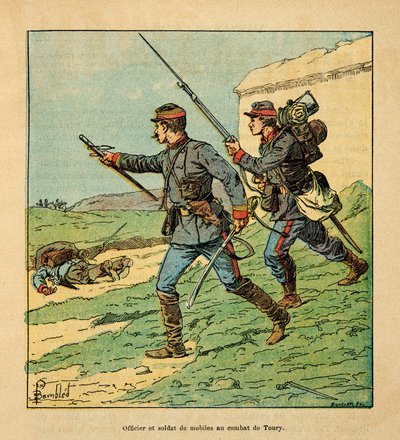 Officer and Mobile of the Cher in the Battle of Toury on October 5, 1870 by Louis Charles Bombled