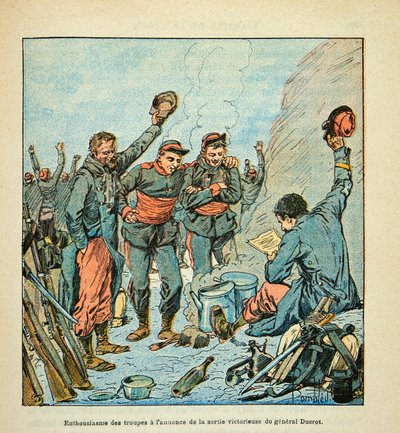 The Soldiers of the Armee de la Loire Enthusiastic at the Announcement of the Victorious Exit of General Ducrot by Louis Charles Bombled