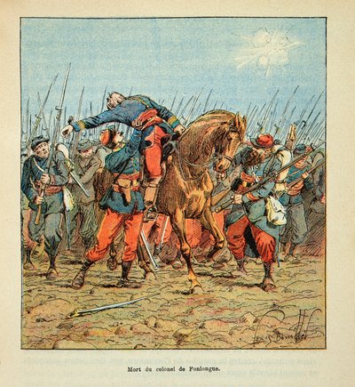Battle of Coulmiers on 9 November 1870, death of Colonel Couderc de Fonlongue by Louis Charles Bombled