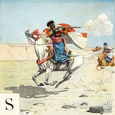 Letter S: Spahis, "I Will Be a Soldier" - Military Alphabet by Louis Charles Bombled