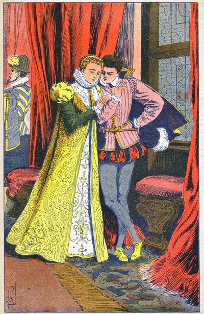 Marie Stuart and Francois II of France by Louis Charles Bombled
