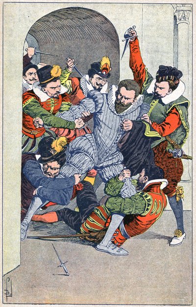 Murder of Henri I, Duke of Guise, in Blois in 1588 by Louis Charles Bombled