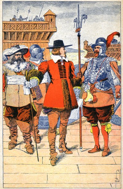 Richelieu at the Headquarters of La Rochelle by Louis Charles Bombled