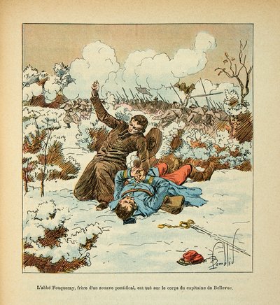 The Army of the Loire: Abbe Fouqueray, Brother of a Pontifical Zouave, is Killed on the Body of Captain Bellevue by Louis Charles Bombled