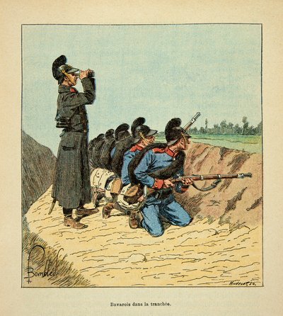 The Army of the Loire: Bavarian Military in a Trench in 1870 by Louis Charles Bombled