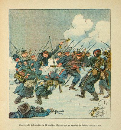 Charge to the Bayonet of the 22nd Mobile in the Battle of Saint Jean sur Evre in January 1871 by Louis Charles Bombled