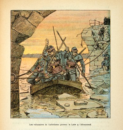 The Army of the Loire: General Cathelineau, Commander of the Franco-German Shooters of Vendee, Passed the Loire to Chateauneuf in December by Louis Charles Bombled