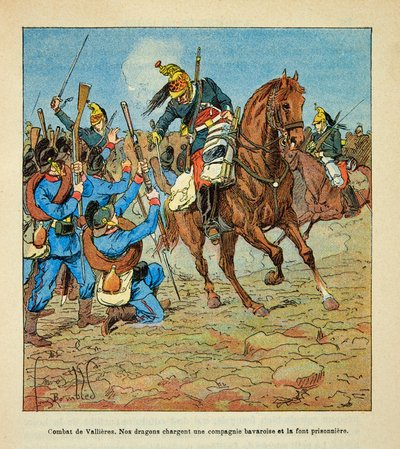 Battle of Vallieres in November 1870, French Dragons Charge a Bavarian Company and Make It Prisoner by Louis Charles Bombled