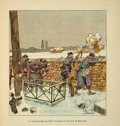 The Army of the Loire: The French Shooters of Paris Defend the Cemetery of Montsort (Alencon) in January 1871 by Louis Charles Bombled