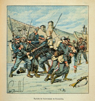 Combat Between Prussians and French in 1870 by Louis Charles Bombled