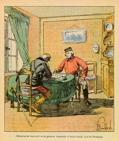 The Eastern Army: Interview of Garibaldi and General Cambriels at Saint Claude near Besancon in October 1870 by Louis Charles Bombled
