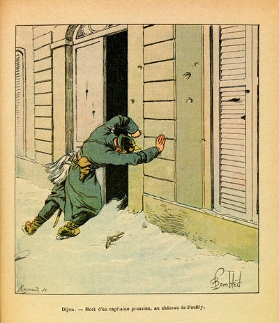 Death of a Prussian captain at the Chateau de Pouilly by Louis Charles Bombled