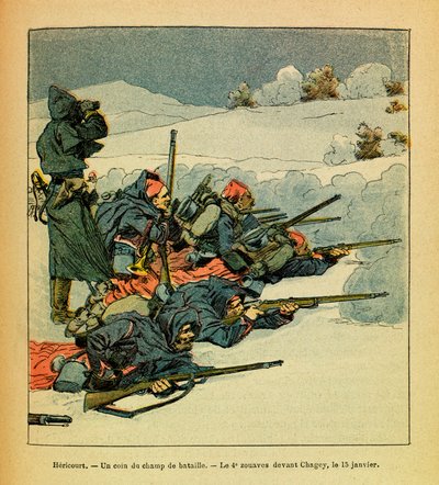 Hericourt, a corner of the battlefield; the 4th Zouave before Chagey on January 15 by Louis Charles Bombled