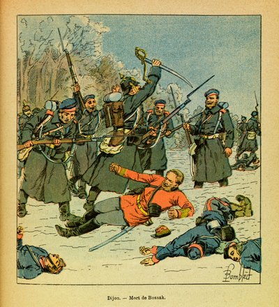 The Eastern Army of Eugene Sergeant, Illustrated by Louis Bombled: Death of General Bossak-Hauke by Louis Charles Bombled