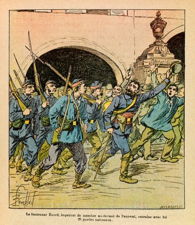 The Eastern Army: Lieutenant Enard Leading the National Guard During the Fighting at Epinal in October 1870 by Louis Charles Bombled