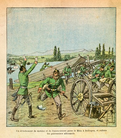 The Eastern Army: A detachment of French motives and snipers crossed the Rhine by Louis Charles Bombled