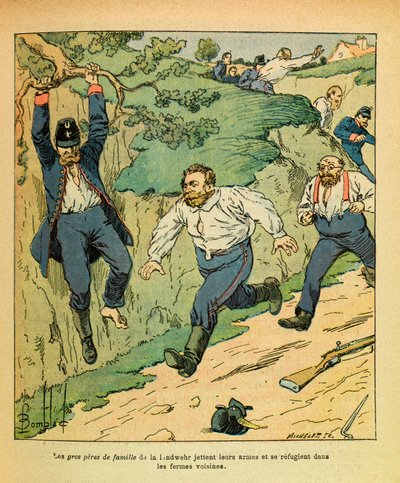 The Eastern Army of Eugene Sergeant, known as Grenest, illustrated by Louis Bombled: German troops flee Chatillon sur Seine before Ricciotti Garibaldi