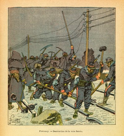Fontenoy, destruction of the railroad by Louis Charles Bombled