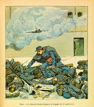 Dijon, January 1871, the hunter Victor Curtat seized the flag of 61 Pomeranian by Louis Charles Bombled