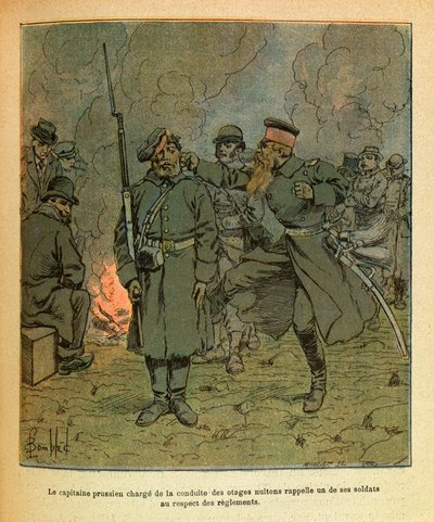 A Prussian captain in charge of the conduct of the hostages of Nuits Saint Georges recalls one of his soldiers by Louis Charles Bombled