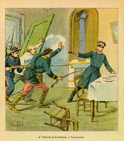 A Prussian officer taken prisoner by French motives in Vaucouleurs by Louis Charles Bombled
