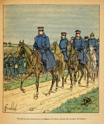 The Eastern Army of Eugene Sergeant, Illustrated by Louis Bombled: General Werder and His General Staff of Dijon by Louis Charles Bombled