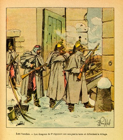 The Eastern Army of Eugene Sergeant, Illustrated by Louis Bombled: Defense of the Village Les Plches by Louis Charles Bombled
