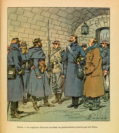 The Eastern Army of Eugene Sergeant, Illustrated by Louis Bombled: Captain Brichard Receiving a Prussian Parliamentarian by Louis Charles Bombled