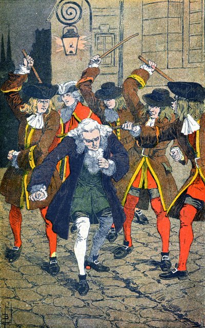 The Knight of Rohan Makes Voltaire Beaten by His People by Louis Charles Bombled