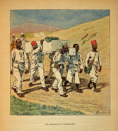 The War in Madagascar: Burial of a Soldier at Tsarasaotra in 1895, Private Collection by Louis Charles Bombled