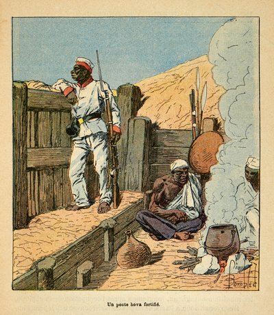 The War in Madagascar: A Post Hova Fortifies by Louis Charles Bombled