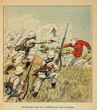 The War in Madagascar: Lieutenant Grss Kills a Hova Chief During the Tsarasaotra Battles in 1895 by Louis Charles Bombled